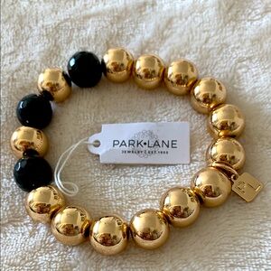 Park Lane Gold and Black Beaded Licorice Stretch Bracelet